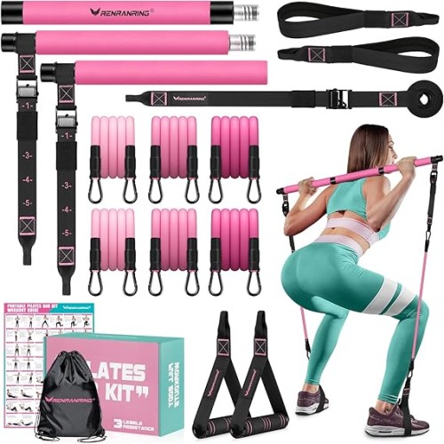 Resistance Bands, Multifunctional Pilates Bar for Women & Men