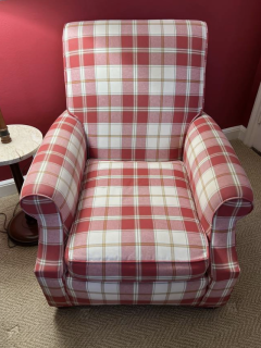 Custom Covered Crate and Barrel Arm Chair for Lee Furniture