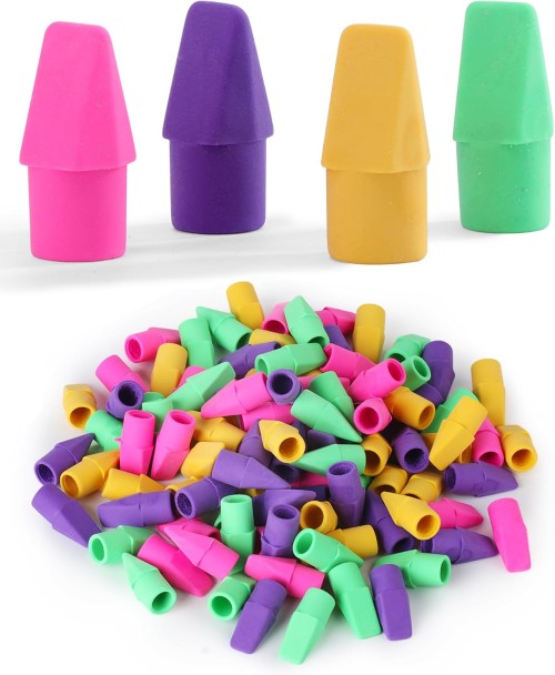 Mr. Pen Pencil Top Erasers – 120-Pack Mega Set! Bright Eraser Caps for Kids, School, Classroom & Homework Fun 🧠📚
