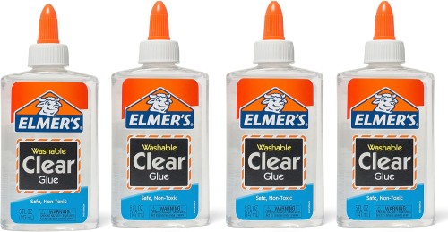 Elmer’s Clear Liquid School Glue – 4-Pack (5oz Each)! Washable, Safe, Crystal-Clear Perfection for Slime & Crafts ✨🧪