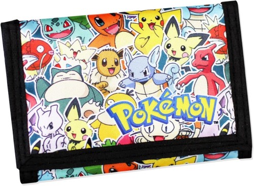 Pokémon Trifold Wallet for Kids – Charizard & Pikachu Canvas Wallet with Velcro, Zip Coin Pocket & Card Holder