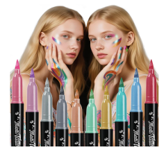 ThEast10色フェイスペイントマーカー ThEast 10-Color Metallic Face Paint Markers