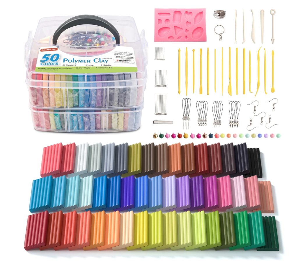 Shuttle Art オーブン粘土 ポリマークレイ 50色セット Shuttle Art Polymer Clay Oven-Bake 50 Colors Set