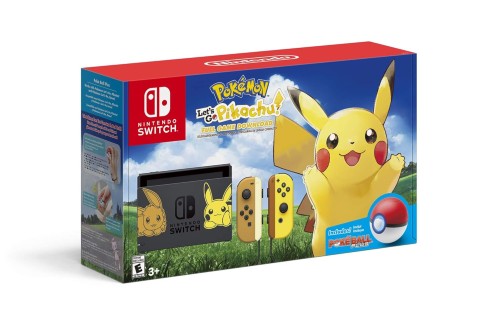 Nintendo Switch Console Bundle - Pikachu & Eevee Edition with Pokémon: Let's Go, Pikachu! + Poké Ball Plus