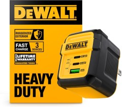 🔌 DEWALT Heavy Duty 3-Port Dual USB-C GaN Charger Block (65W)