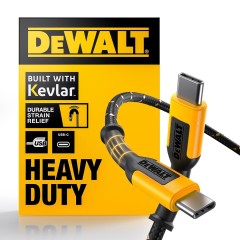 🔧 DEWALT Heavy Duty USB-C Cable (4ft, 60W PD Fast Charge)