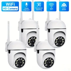 4-Pack WiFi Security Cameras – 1080P Wireless Outdoor/Indoor Surveillance with 360° Panoramic View & Smart Motion Tracking