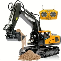 Realistic RC Excavator Toy – 9-Channel 2.4GHz Remote Control Construction Vehicle with Lights & Sounds
