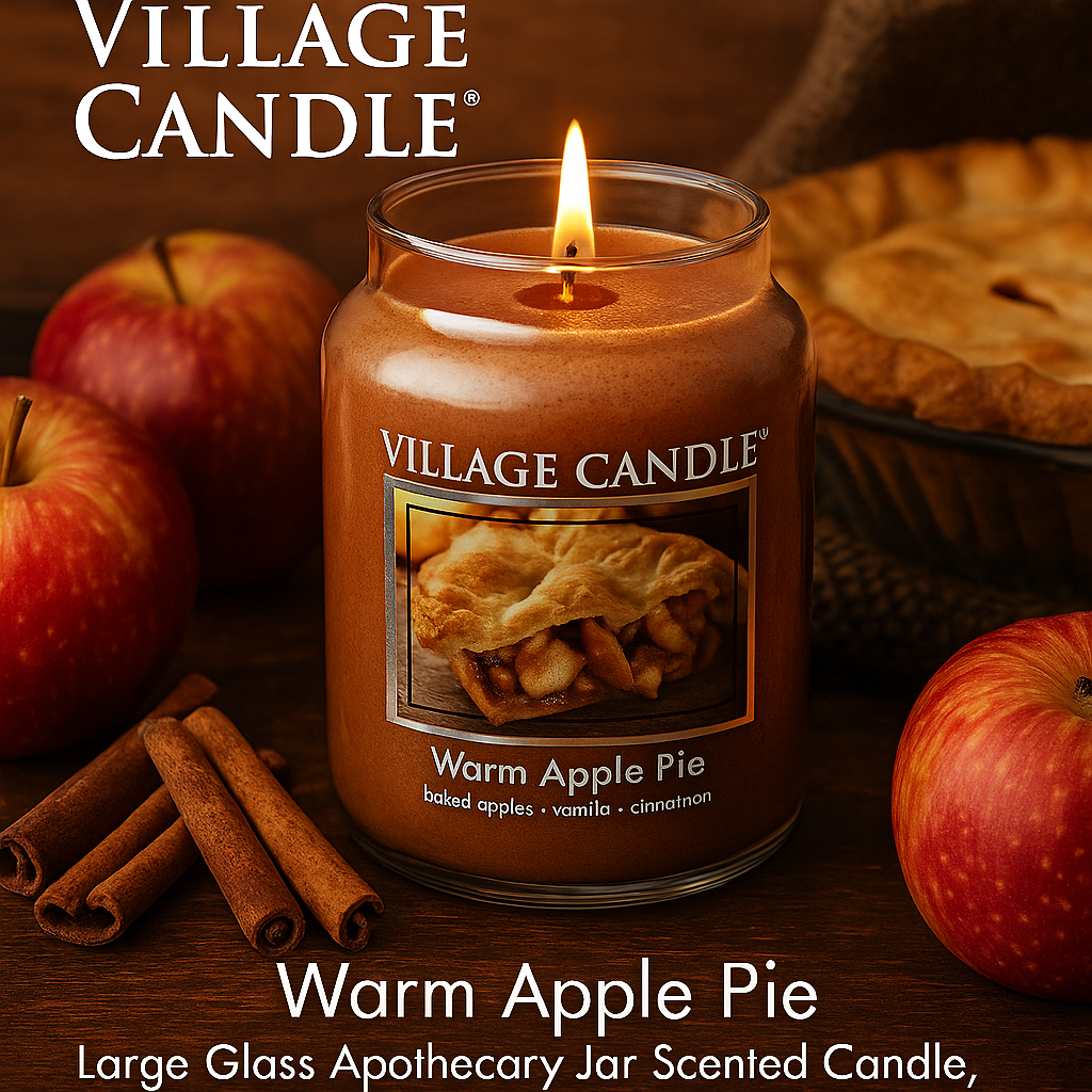 🥧 Village Candle – Warm Apple Pie (Large Apothecary Jar, 21.25 oz)
