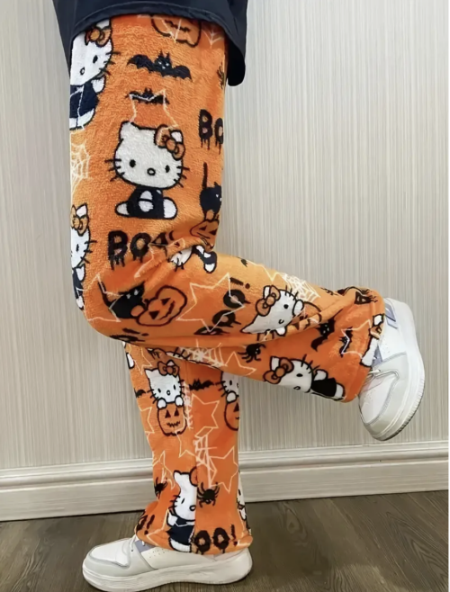Orange Hello Kitty Pajama Pants