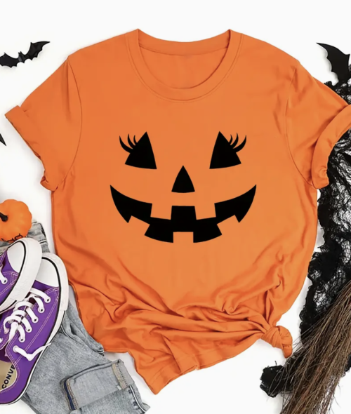 Orange Pumpkin Halloween T-Shirt