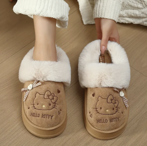 Light Brown Hello Kitty Women’s Slippers