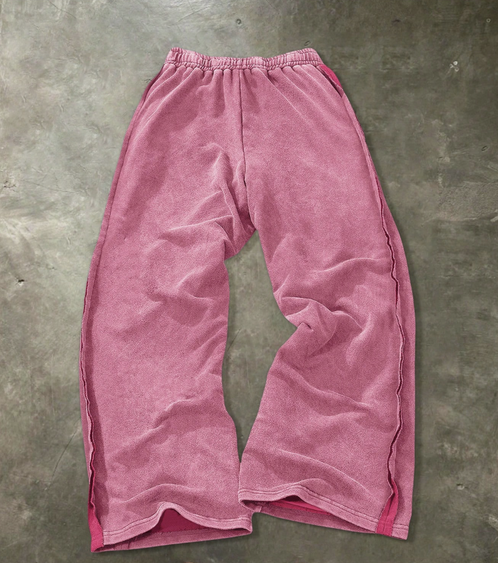 Pink Loose-Fit Cotton Sweatpants