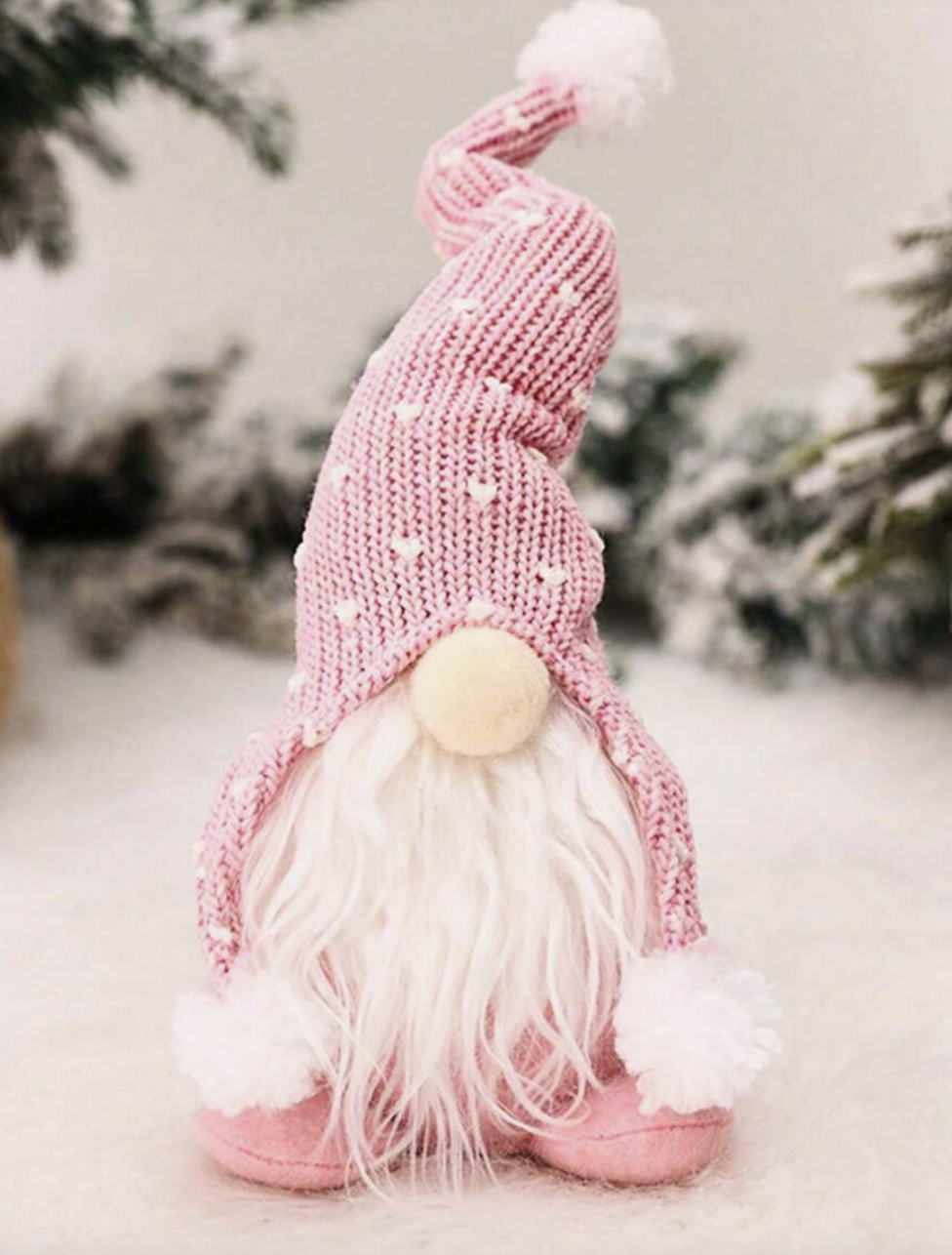 Knitted Pink Santa Claus Figurine