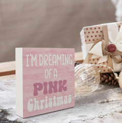 Christmas Festive Pink PVC Sign