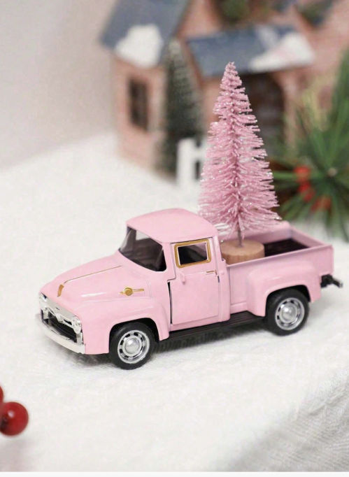 Pink Retro Iron Farmhouse Truck Decor