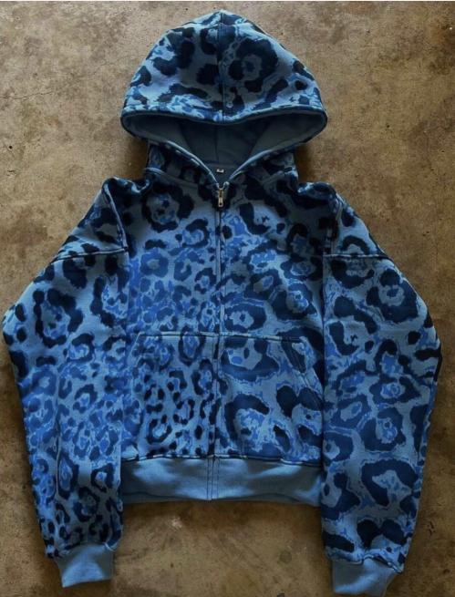 Leopard Print Hooded Cardigan