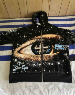 Zip-Up Hoodie with Eye Print