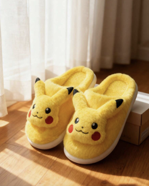 Yellow Pokémon Plush Slippers