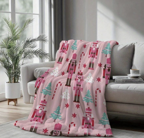 Pink Nutcracker Soldier Blanket
