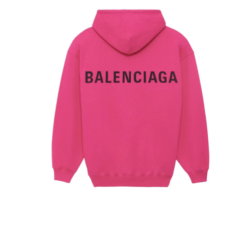 Balenciaga Classic Back Logo Hoodie Fuchsia Pink