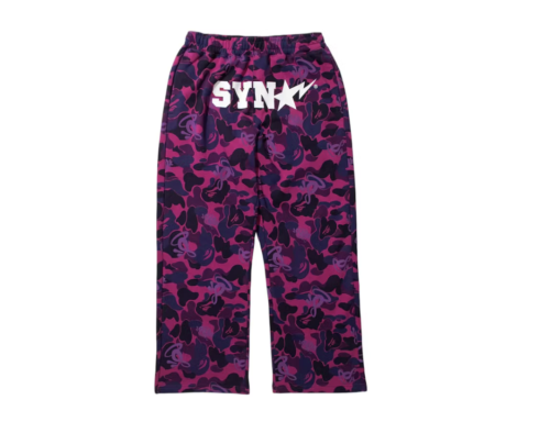 Purple BAPE x Spotify x Central Cee Camo Relaxed Fit Sweatpants