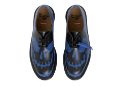 Blue Black Dr. Martens 1461 3-Eye Shoe Supreme Skull
