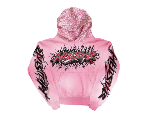 Pink Hellstar Brainwashed With Brain Hoodie
