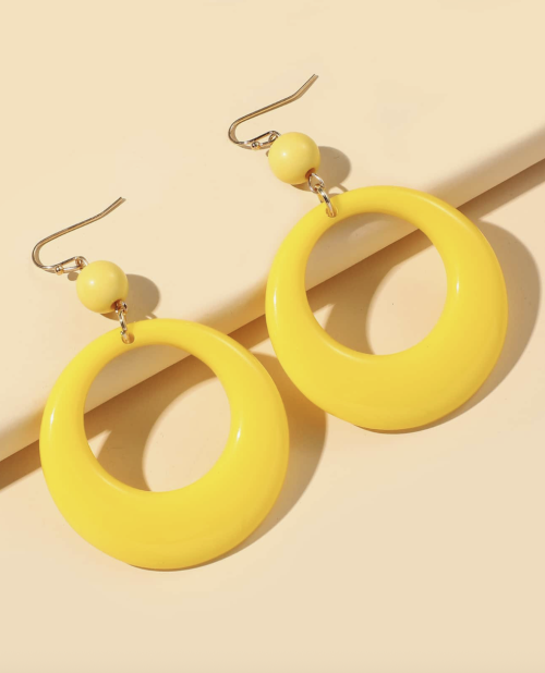 Bead & Circle Decor Drop Earrings