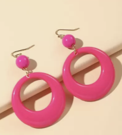Bead & Circle Decor Drop Earrings