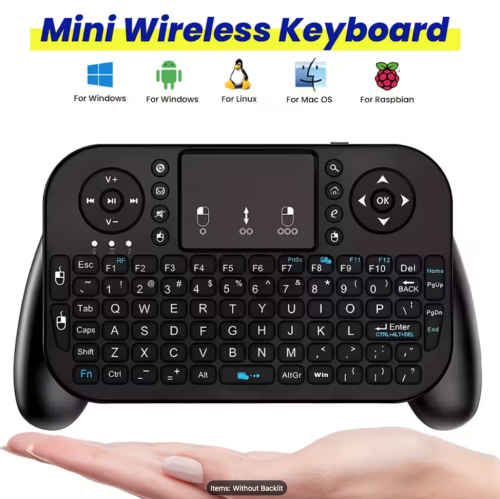 2.4GHz & Bluetooth Dual-Mode Mini Keyboard with Touchpad