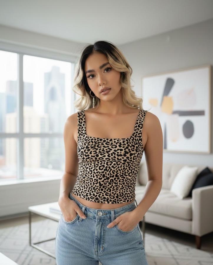 Women’s Square Neck Crop Tank Top – Double Lined Cute Basic Going-Out Top | 2026 Fashion Essential