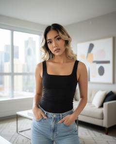 Women’s Square Neck Crop Tank Top – Double Lined Slim Fit Cute Basic Going-Out Top | 2026 Fashion
