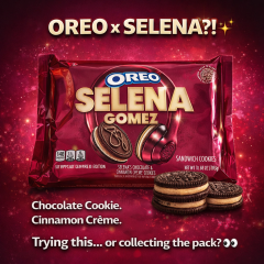 SEALED Limited Edition Selena Gomez x Oreo Signature Chocolate & Cinnamon Crème Cookies 10.6oz