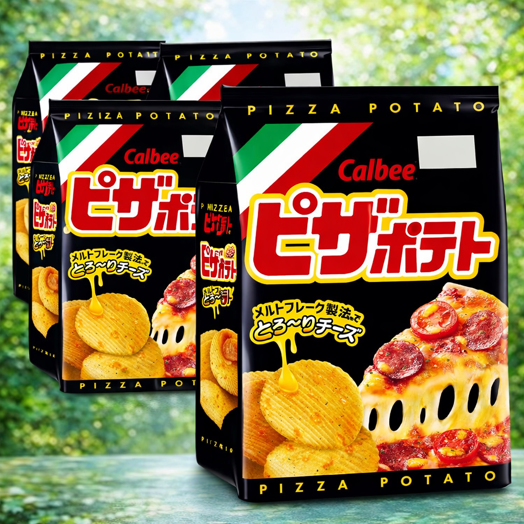 Calbee Pizza Potato Chips 2.1 oz (60g) – 12 Bag Multipack Japanese Snack