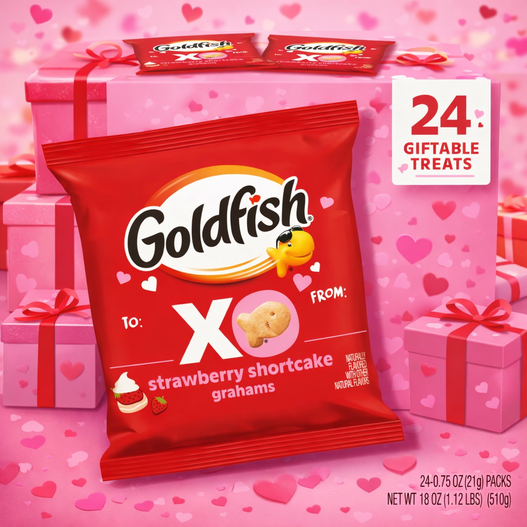 Goldfish XO Strawberry Shortcake Valentine’s Day Grahams – 24 Giftable Packs