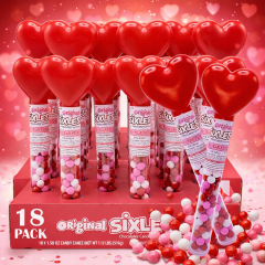 Valentine’s Chocolate Candy Filled Heart Tubes – 18 Count Bulk Individually Wrapped (1.5 oz Each)