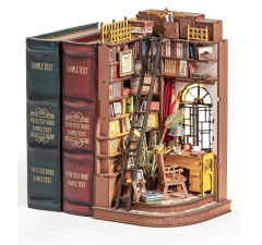 ROBOTIME TGE02 DIY Bookknock Kit, Dollhouse Kit, Miniature House Kit, 3D Wood, Puzzle, Wood, Handmade, Crafts, Book Stand