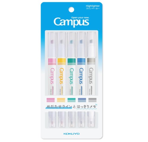 Kokuyo Campus AMPM-MT200-L2-5S Fine Writing Marker Pen, Set of 5