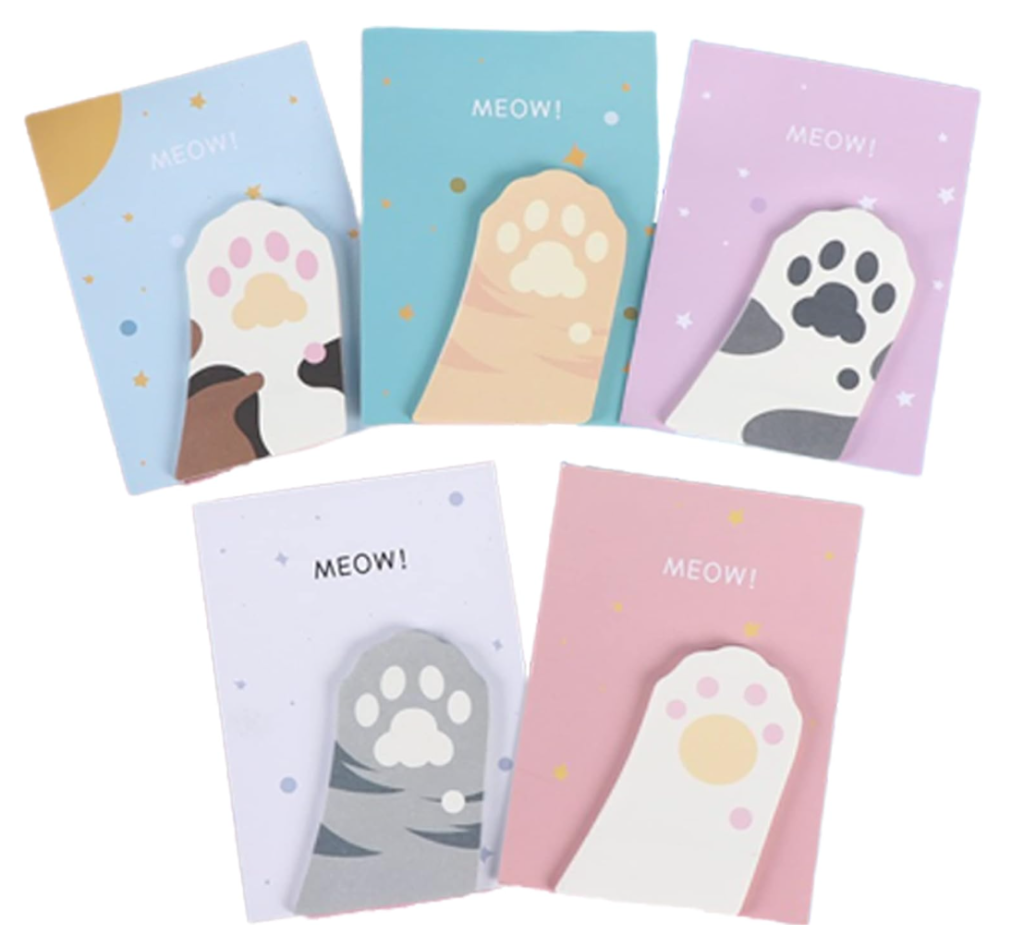 Abon Abon Abon Cute Sticky Notes, Cute Cat Cat Sticky Notes, Set of 5, 5 Books Total, 150 Pieces, Memo, Stationery,