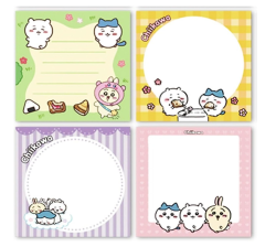 Sticky Notes, 16 x 20 Pieces, Hachiware, Rabbits, Momonga, Square, Sticky Notes, Cute, Notebook, Writing, Notepad Paper