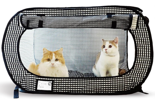 Necoichi Portable Cat Cage, Black