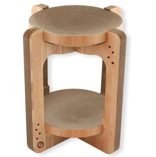 Nekoichi BariBari Bowl Tower Scratcher Light Brown Regular