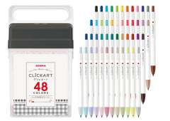 Zebra Water-Based Marker, Clickert, Set of 48 Colors, Case Included