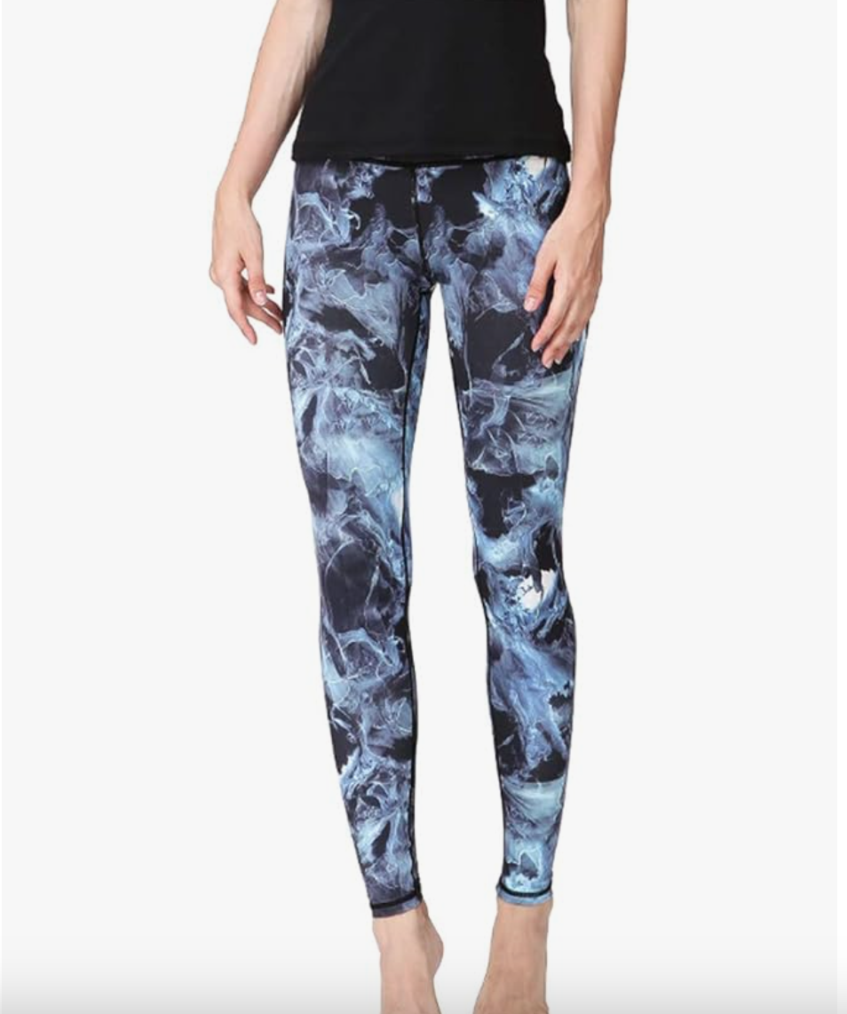 Women's Yoga Leggings, Moisture-Wicking, Quick-Dry, Stretchy, Long Length, Sport Tights, Floral Pattern Pants