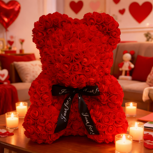 Rose Bear Gift for Girlfriend – Everlasting Artificial Rose Teddy Bear