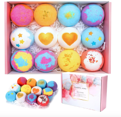 Bath Bomb  Gift for Women, 12-Piece Set Bath Bombs, Mother's Day, Christmas, Valentine's Day, White Day