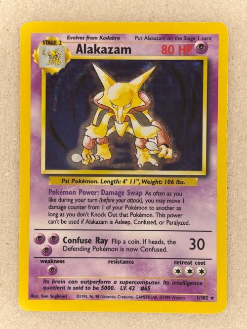🧠 Alakazam — 1/102 (Holo Rare)