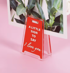 “I Love You” Acrylic Desk Plaque