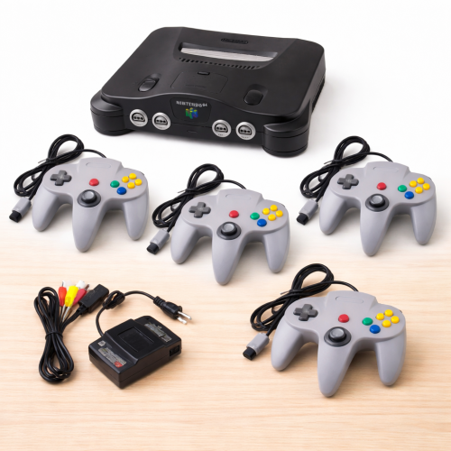 Nintendo 64 Console Bundle – 4 Controllers – Complete Setup